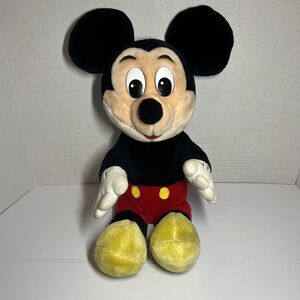 Vintage Mickey Mouse 1980's? Plush DisneyLand Disneyworld Sitting Stuffed Animal